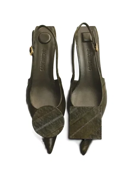 Pantofi cu toc Jacquemus slingback verde