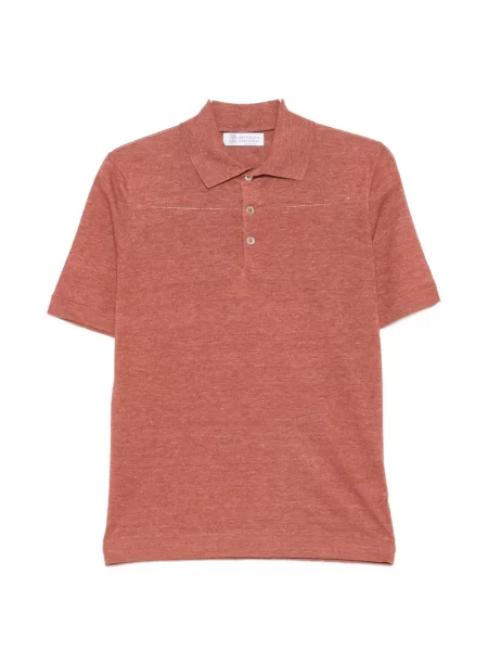 Polo marškinėliai Brunello Cucinelli ruda