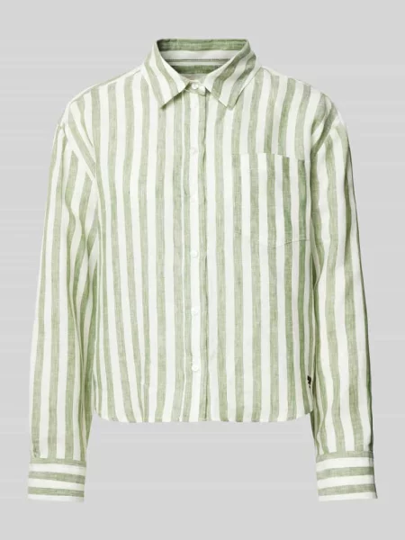 Bluzka koszulowa z listwą guzikową model ‘NOLANA’ Weekend Max Mara zielona