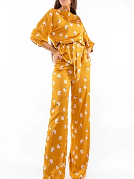 Штани палаццо RiMari шовк помаранчевий