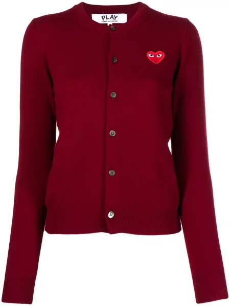 Cardigan Comme Des Garcons Play cu motiv cu inimi roșu