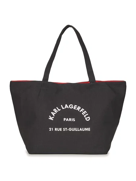 Platno shopper torbica Karl Lagerfeld crna