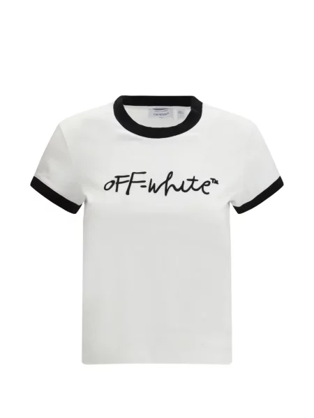 Tricou Off-white cu broderie alb