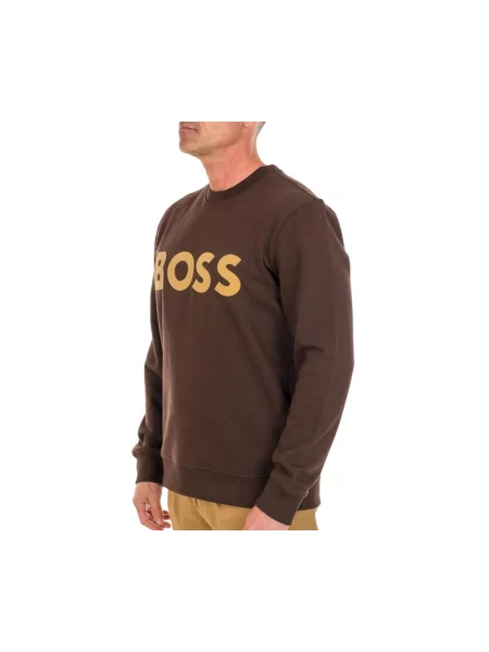 Bluza Hugo Boss z nadrukiem brązowa