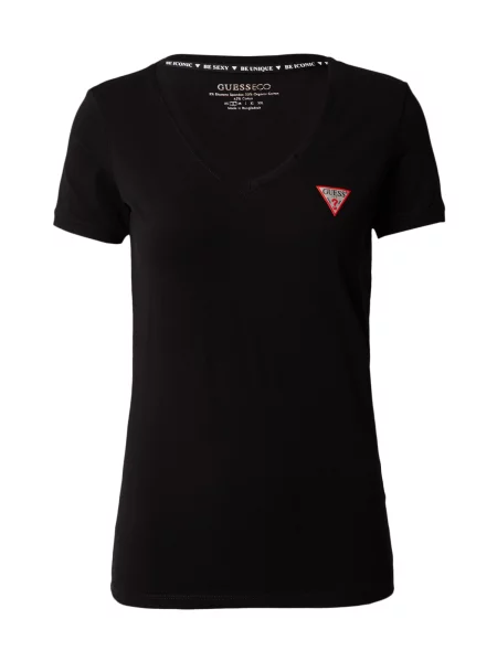 GUESS Tricou gri deschis / roșu negru