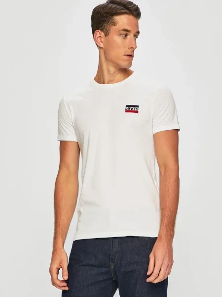 LEVI'S Póló CREWNECK GRAPHIC MULTI-COLOR tengerészkék / piros / fekete fehér