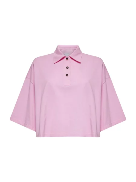 Haftowana koszulka polo Bottega Veneta różowa