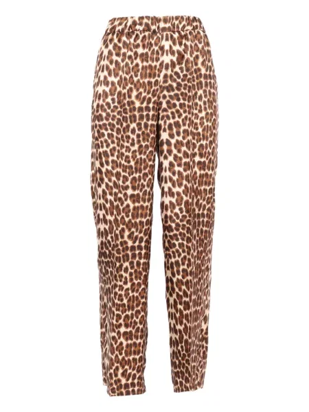 Pantaloni P.a.r.o.s.h. de mătase cu imagine cu model leopard maro