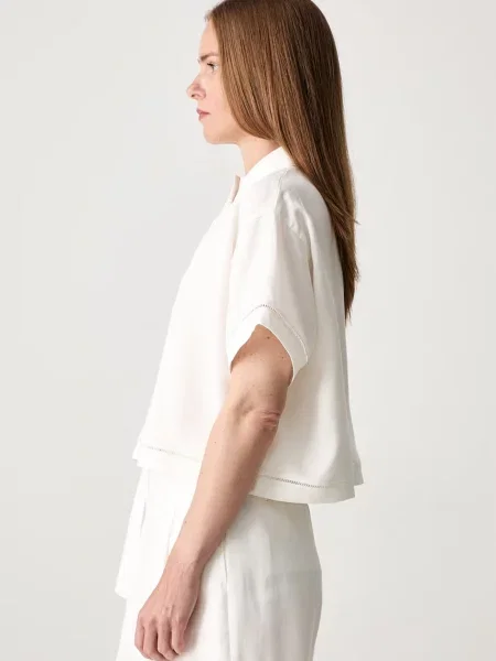 Tricou polo Lacoste din lyocell bej