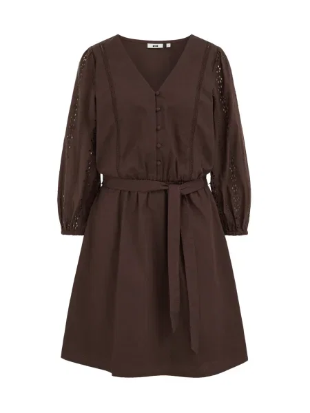 WE Fashion Rochie tip bluză ciocolatiu