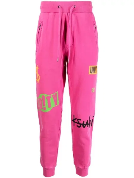 Pantaloni Ksubi cu imagine roz