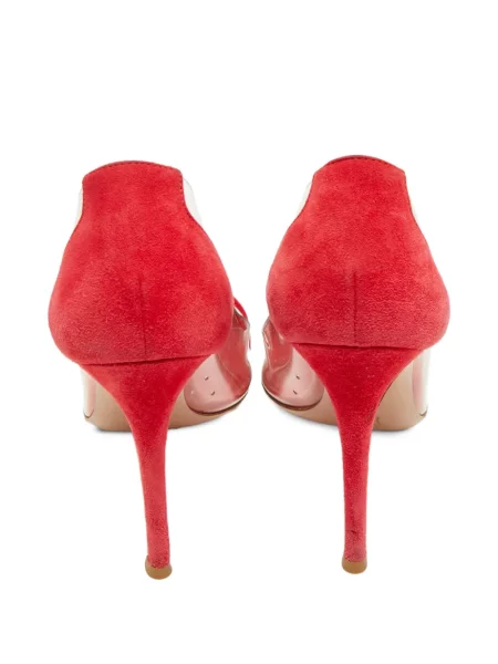 Pantofi cu toc Gianvito Rossi din piele de căprioară roșu