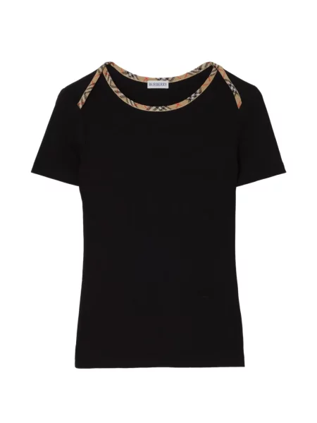 Tricou Burberry în carouri stretch negru