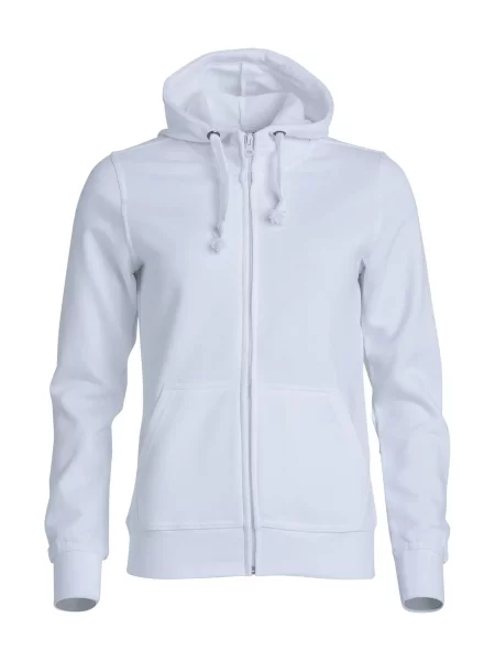 Clique Basic Hoody Full Zip bluza z kapturem tkanina biała