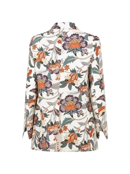 Sacou Ibrigu cu model floral cu imagine cu două rânduri de nasturi