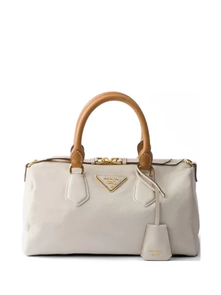 Top Prada din piele alb