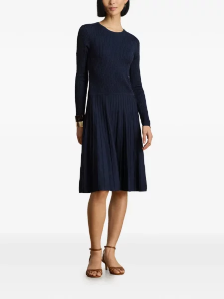 Πλεκτή μακρύς μίντι φόρεμα Lauren Ralph Lauren μπλε