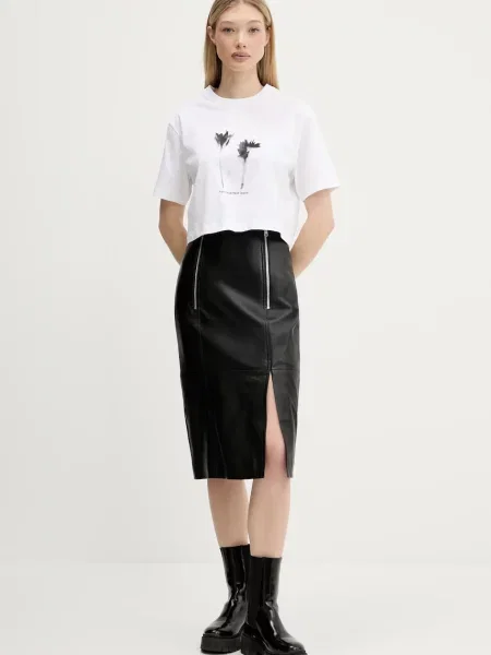 Шкіряна спідниця HUGO Leomira