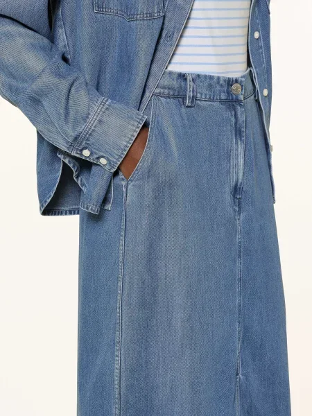 Samsøe Samsøe Džínová Sukně Satoves medium denim blue modré