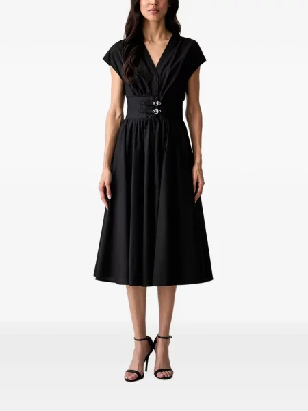 Rochie midi Morgan cu cataramă evazată negru
