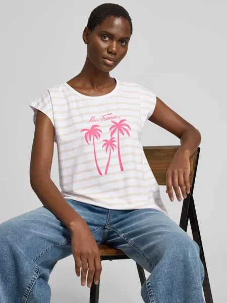 T-shirt z nadrukiem z motywem model Fenjal' Free/quent
