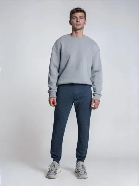 Sinsay Spodnie jogger slim fit granatowy