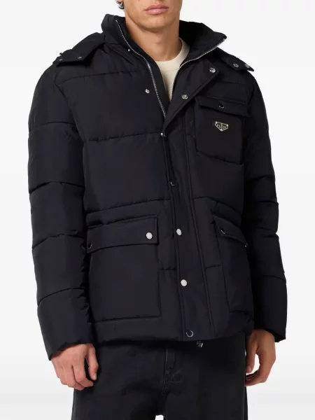 Geacă cu puf Philipp Plein cu glugă negru