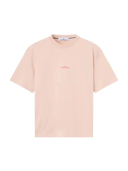 Koszulka Stone Island z nadrukiem różowa