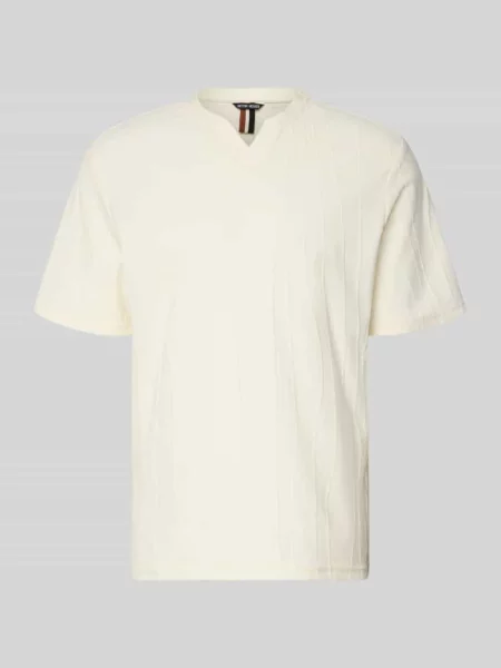 T-shirt z fakturowanym wzorem i dekoltem w serek Antony Morato