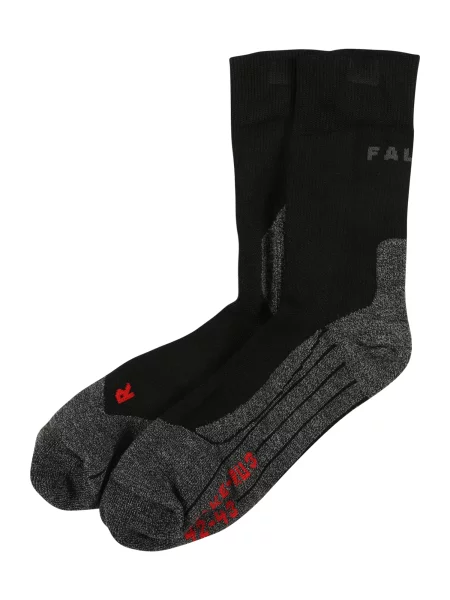 FALKE Șosete sport gri închis / roși aprins negru
