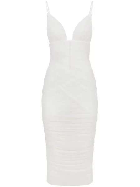 Rochie Dolce & Gabbana din tul drapată de costum alb