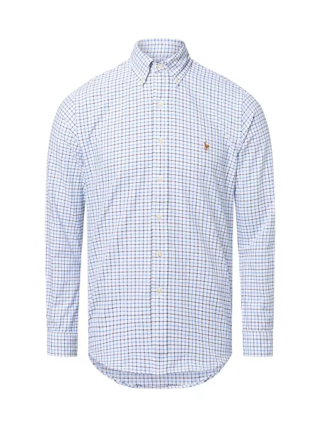 Polo Ralph Lauren Koszula Custom Fit Mężczyźni Modern Fit niebieski|biały w kratkę L biała