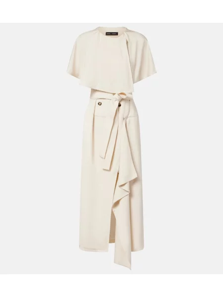 Sukienka midi Proenza Schouler z twillu garniturowa beżowa