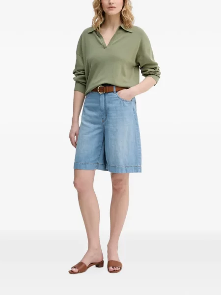 Gulerat lung tricou polo Benetton verde