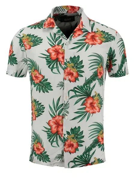 Key Largo Cămașă Hula galben / verde închis / portocaliu închis alb