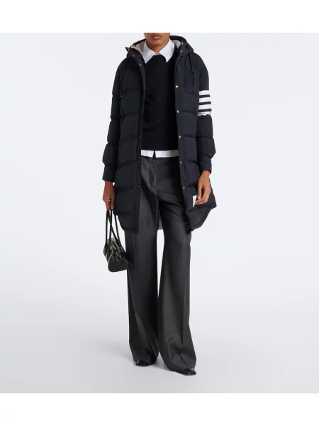 Plašč Thom Browne s kapuco modra