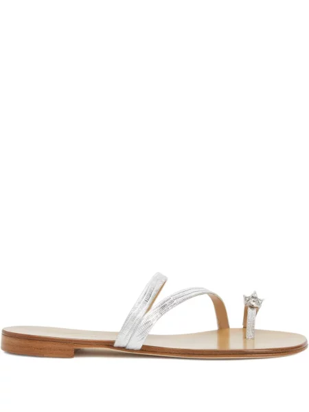Sandale Giuseppe Zanotti din piele de cristal argintiu
