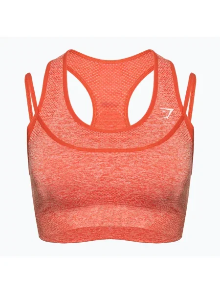 Sportmelltartó Gymshark Vital Rise Sports red / marl. Méret: S piros