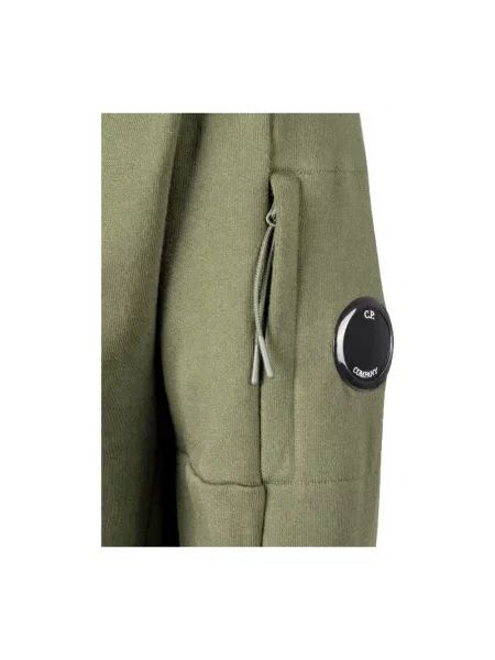 Lniana bluza z kapturem C.p. Company z kapturem zielona