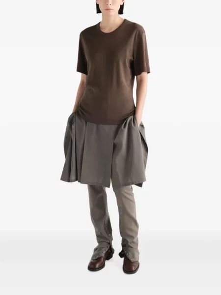 Tricou Lemaire din jerseu maro