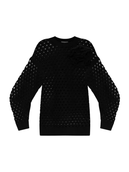 Sweter Blumarine wełniany ażurowy czarny