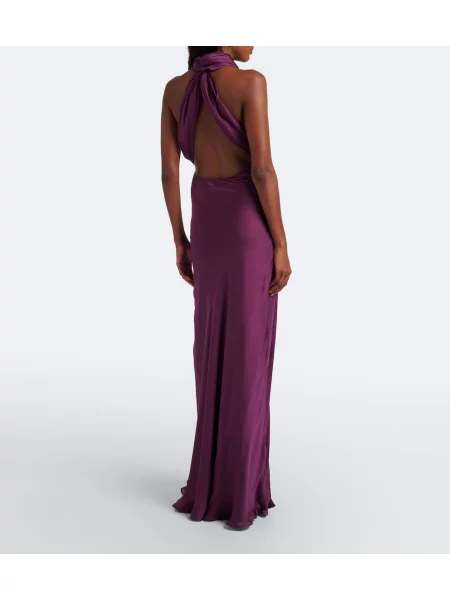 Rochie Christopher Esber din satin drapată cu spatele deschis