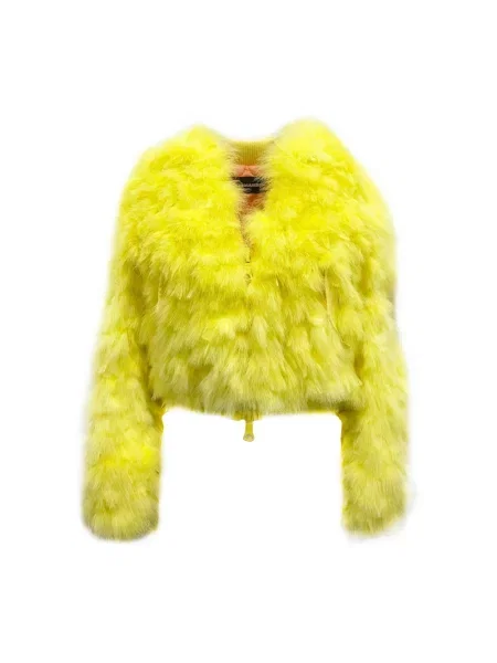Kurtka bomber Dsquared2 w piórka żółty