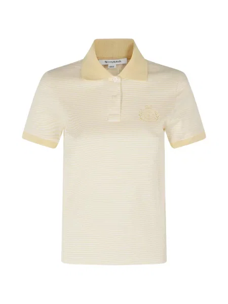 Tricou polo Sporty & Rich cu broderie galben