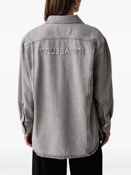 Cămașă Trussardi cu broderie gri