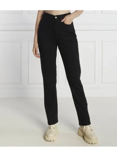 Calvin Klein Blugi | Straight fit | high rise negru