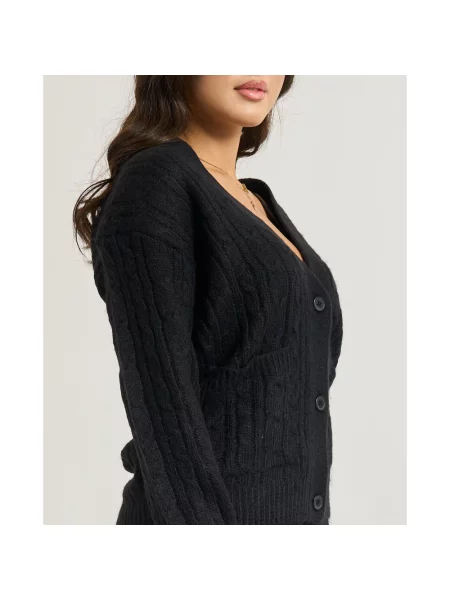Silvian Heach kardigan z domieszką wełny VALBUENA czarny