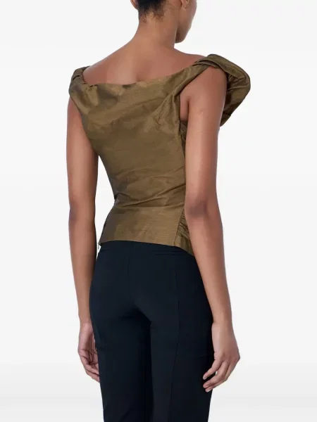Top Vivienne Westwood cu volane maro