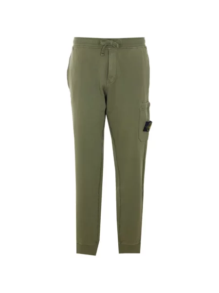 Pantaloni Stone Island cu strasuri verde