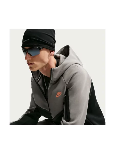 Nike Sportswear Tepláková bunda Tech Fleece pastelovo zelená / čierna sivá